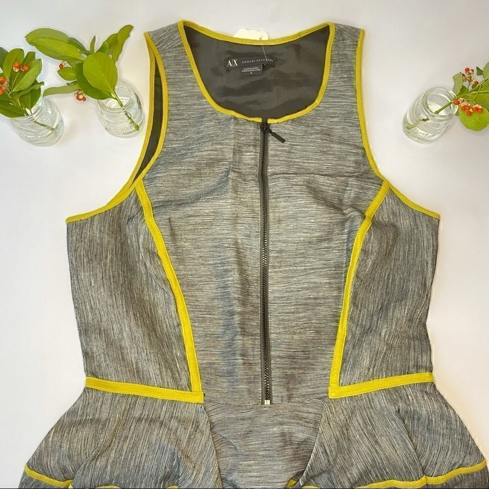 A|X Armani Exchange dress - grey with chartreuse trim size 0